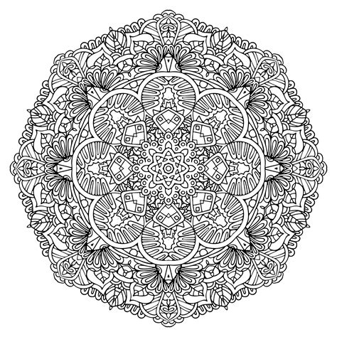 Printable Mandala Adult Coloring Pages Floral Mandala Easy | Etsy