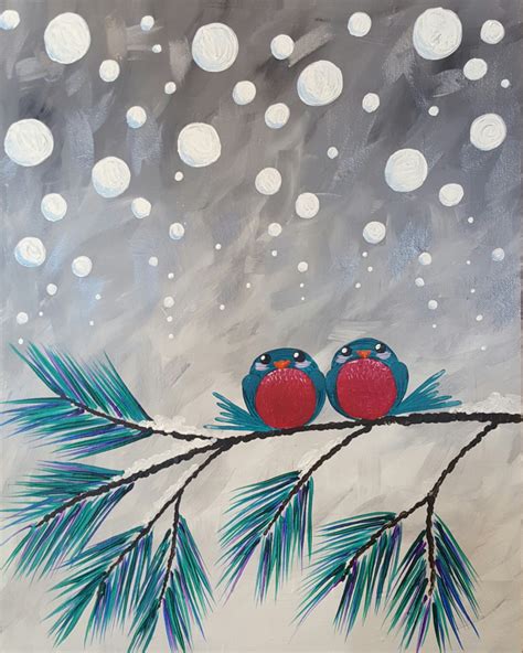 These winter painting ideas make winter art fun! Toot Sweet Winter | Christmas paintings on canvas, Christmas paintings, Winter painting