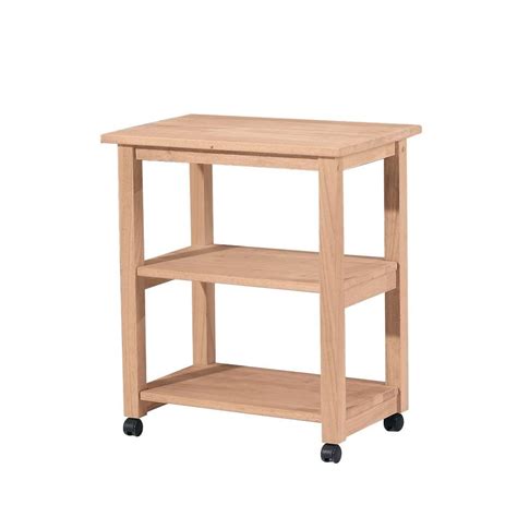 This kitchen island cart is the perfect addition to any kitchen that could use some extra counterspace. International Concepts 26 in. W Solid Wood Rolling Kitchen ...