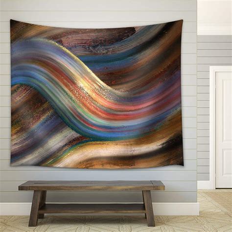 Wall26 Abstract Painting Showing A Symbolic Alternating Scenery Fabric