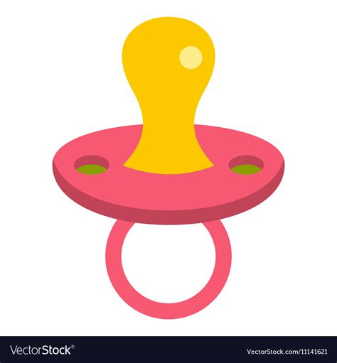 Baby Pacifier Icon Flat Style Royalty Free Vector Image