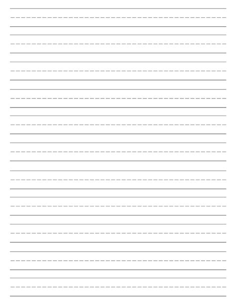 Kindergarten Blank Writing Practice Worksheet Printable Writing