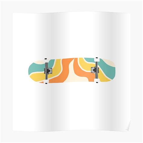 Colorful And Retro Skateboard Poster For Sale By Artmakerdesigns