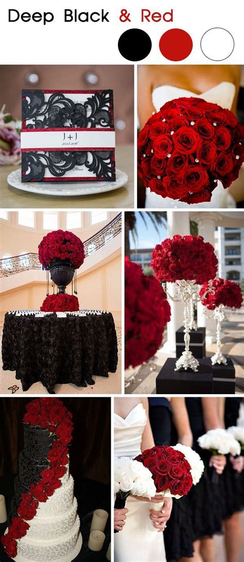 Classic Deep Black And Red Glamourous Wedding Ideas