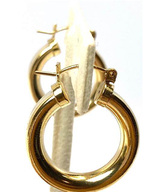 Captivating Kgf Mm Thick Hoop Earrings K Gold Filled K Gold Fill