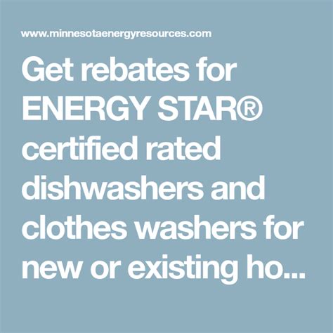 Energy Star Dishwashers Rebates