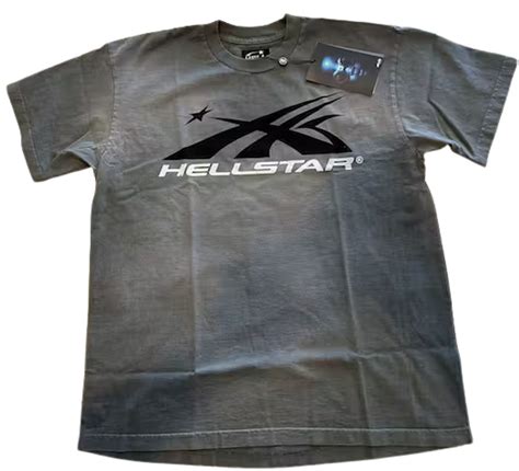 Hellstar Grey Logo T Shirt Whats On The Star