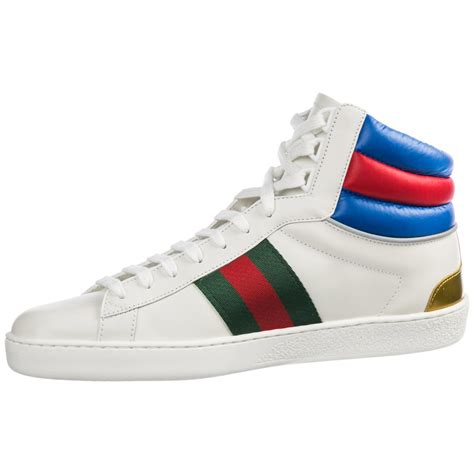 Gucci Leather Ace High Top Sneakers For Men Lyst