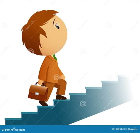 Male Businessman With Briefcase Climb Stairs Stock Vector