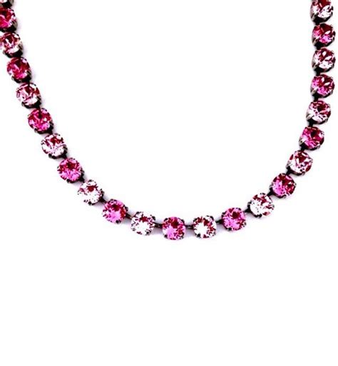 Shades Of Roses Swarovski Crystal Necklace Pink