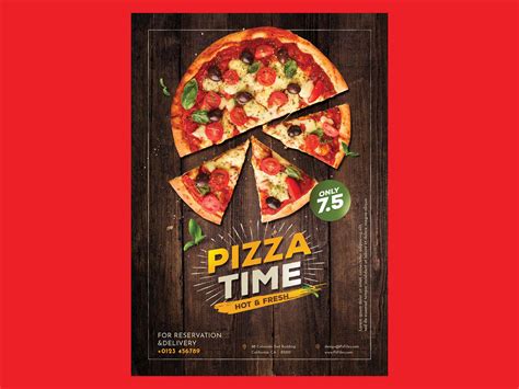 Free Hot Pizza Flyer Template Psd