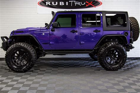 The contemporary decorative pink strap color adds flair to your tj, yj or jk that others will notice, especially with the doors removed. 2017 Jeep Wrangler Rubicon Unlimited Xtreme Purple