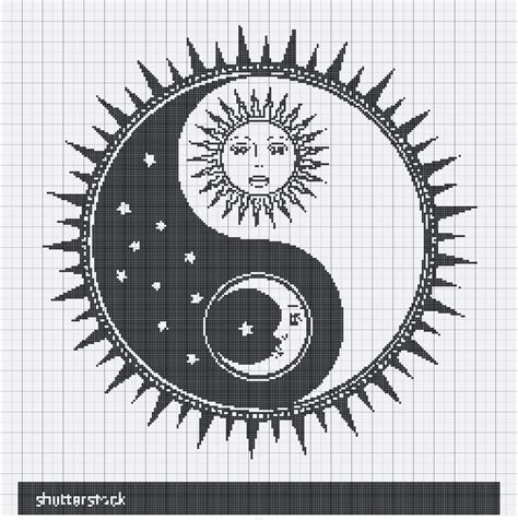 Star and moon cross stitch patterns. stock-vector-vector-yin-yang-symbol-with-sun-moon-faces ...