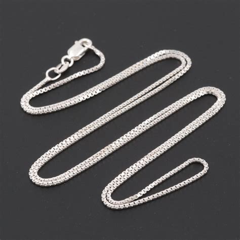 Sterling Silver Box Chain Necklace Ebth