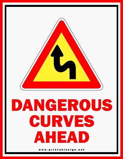 Dangerous Curves Ahead Sign Format Free Download