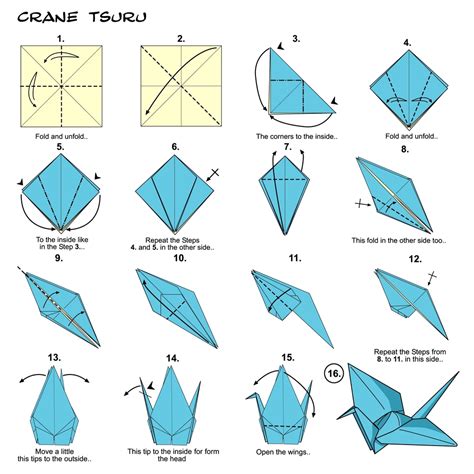 Origami żuraw Krok Po Kroku
