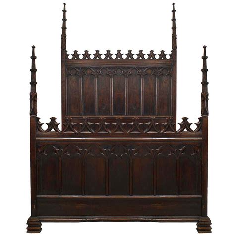 English Gothic Revival Walnut Full Size Bed For Sale At 1stdibs
