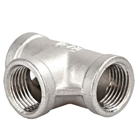 1 Pcs 12 Tee 3 Way Female Stainless Steel 304 Threaded Pipe Fitting