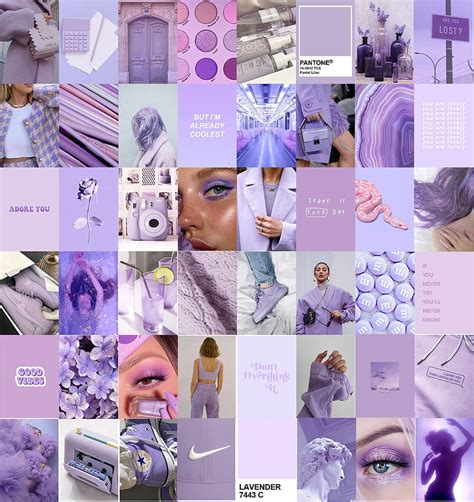 Pastel Purple Aesthetic Boujee Wall Collage Kit D G Tal Lilac