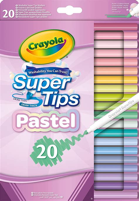 Crayola Pastel Supertips Washable Markers Assorted Colours Pack Of