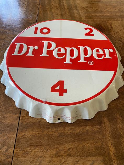 Dr Pepper Soda Bottle Cap Advertising Tin Sign 19 Limited Etsy