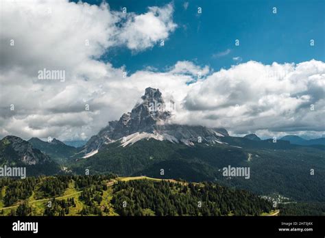 Mount Pelmo Covered By Clouds Stock Photo Alamy