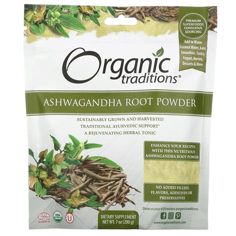 Organic Traditions Ashwagandha Root Powder Oz G Iherb