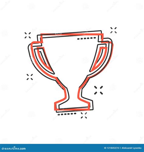 Vector Cartoon Trophy Cup Icon In Comic Style Winner Sign Illus Stock