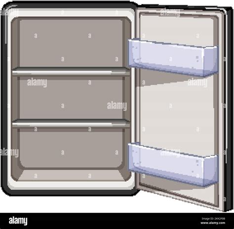 Open Fridge Refrigerator Cartoon Vector Illustration Stock Vector Image