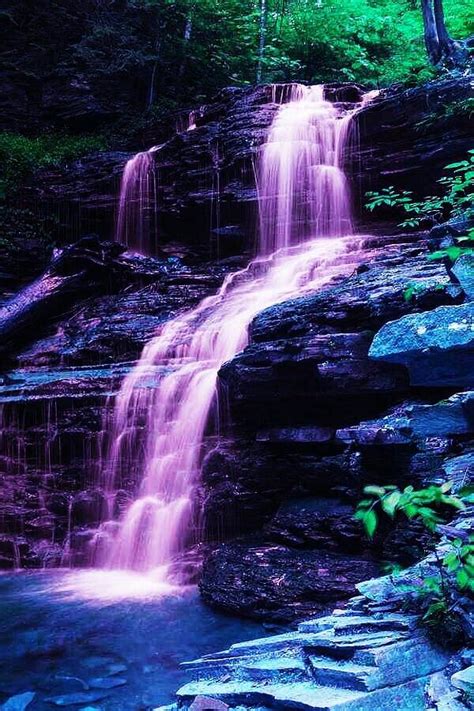 Purple Rain Waterfall Mixed Media By Tracie Howard Fine Art America