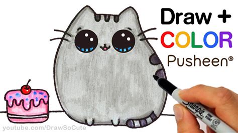 Choose from 1800+ cute cats graphic resources and download in the form of png, eps, ai or psd. How to Draw + Color Pusheen Cat step by step Easy Cute ...