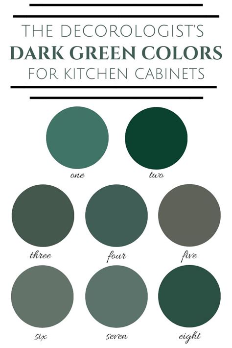 All types of green colors have a unique name. The 2019 Best Dark Greens for Kitchen Cabinets - The ...