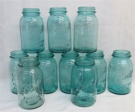 10 Quart Aqua Blue Green Fruit Canning Jars Ball Wedding Decoration