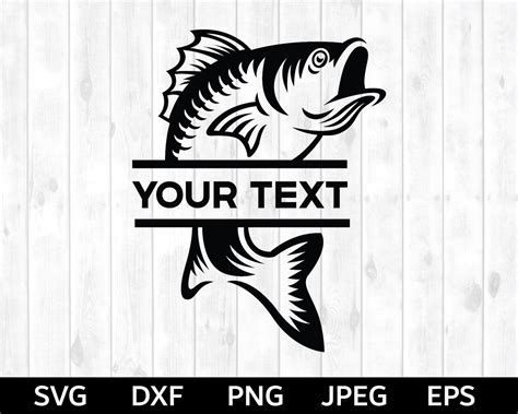 Fish Monogram SVG Bass Monogram SVG Fishing SVG Fishing Cut Etsy
