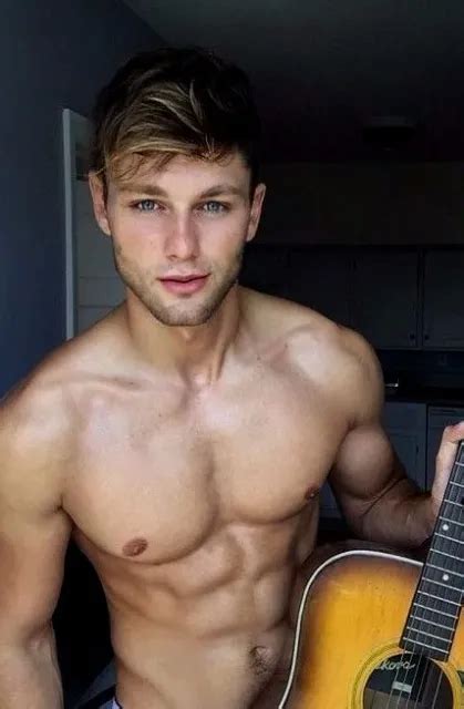 SHIRTLESS MALE MUSCULAR Beefcake Handsome Blond Cowboy Hunk Dude PHOTO