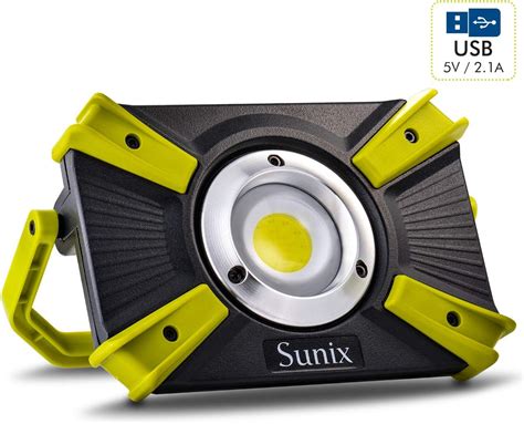 Sunix 30w Led Work Light Rechargeable 1600lm Portable Spotlight Camp