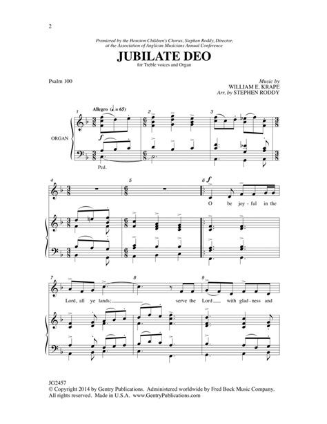 Download Jubilate Deo Sheet Music By William E Krape Sheet Music Plus