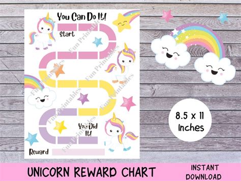Unicorn Reward Chart Printable Kids Behavior Chart Reward Etsy