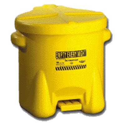 Eagle Polyethylene Oily Waste Can 10 Gallon Capacity Yellow Conney