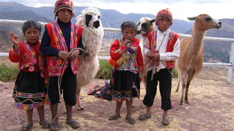 Peruvian Children Machu Picchu Sacred Valley Peru