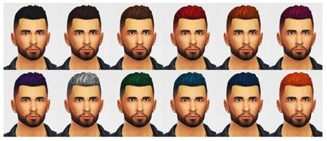 Short Spikey Hair With Faded Sides Sims 4 Hair