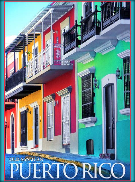 Old San Juan Puerto Rico Caribbean Vintage Travel Etsy