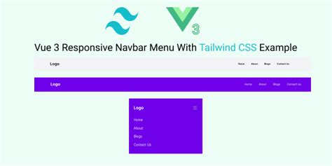 Vue Responsive Navbar Menu With Tailwind Css Example