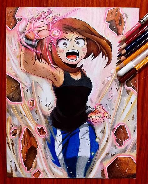 Drawing Of Ochako Uraraka From My Hero Academia Boku No Hero Academia