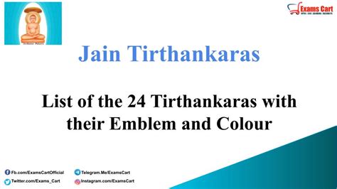 Jain Tirthankaras List Of The 24 Tirthankaras With Their Emblem And