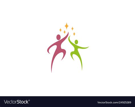 Creative Two People Logo Design Royalty Free Vector Image