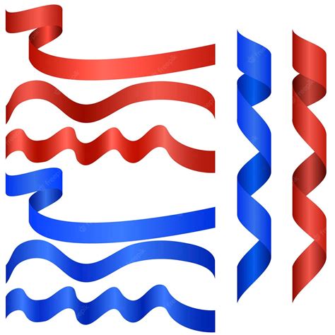 Premium Vector Red And Blue Glossy Ribbon Vector Banners Set Isolated
