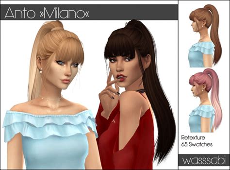 Antos Milano Hair Retextured At Wasssabi Sims Sims 4 Updates