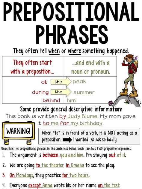 Prepositional Phrase 4th Grade Worksheet