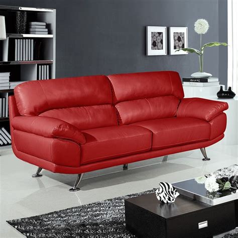 Orange color accents make modern interior design ideas feel warm and energetic, adding a splash of cheerful and optimistic color to rooms. Regent 3 seater settee vibrant red leather sofa … | Red ...